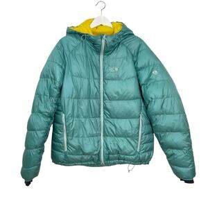 Mountain Hardwear Phantom Women's Sz XL Hooded 850 Fill Down Jacket- Spruce Blue